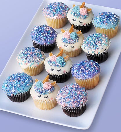 Mythical Unicorn White Chocolate Dipped Cupcakes